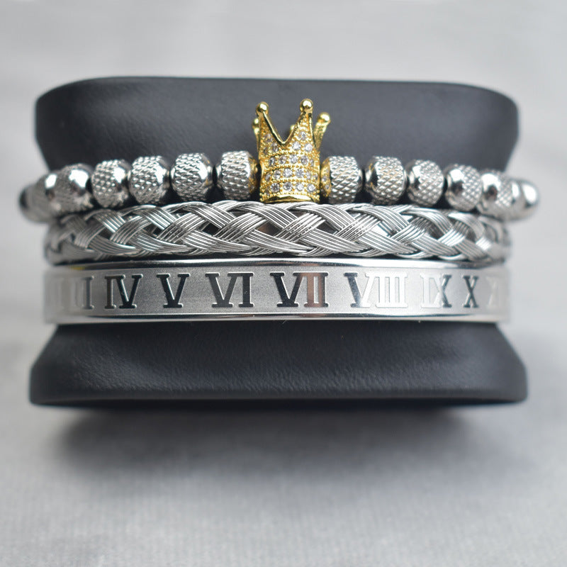 Pineapple Ball Crown Twist Bracelet Set