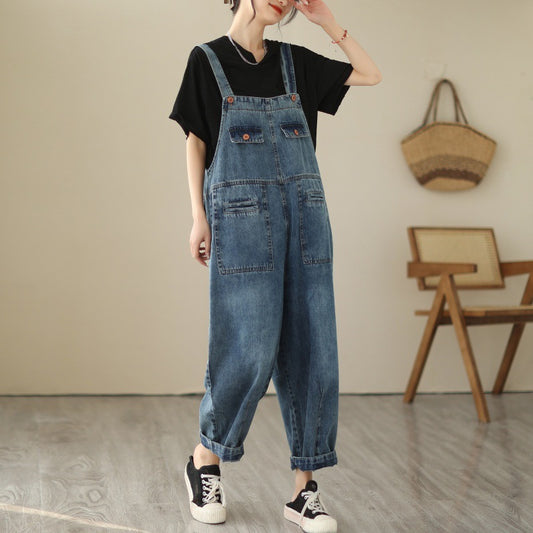 Denim Casual Overalls