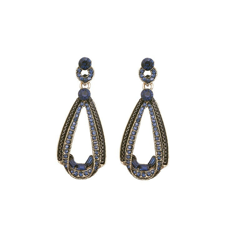 Customs Diamond  Water Drop Earrings