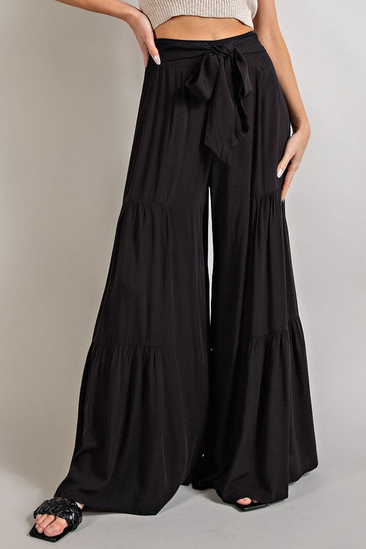 Casual Tiered Wide Leg Pants