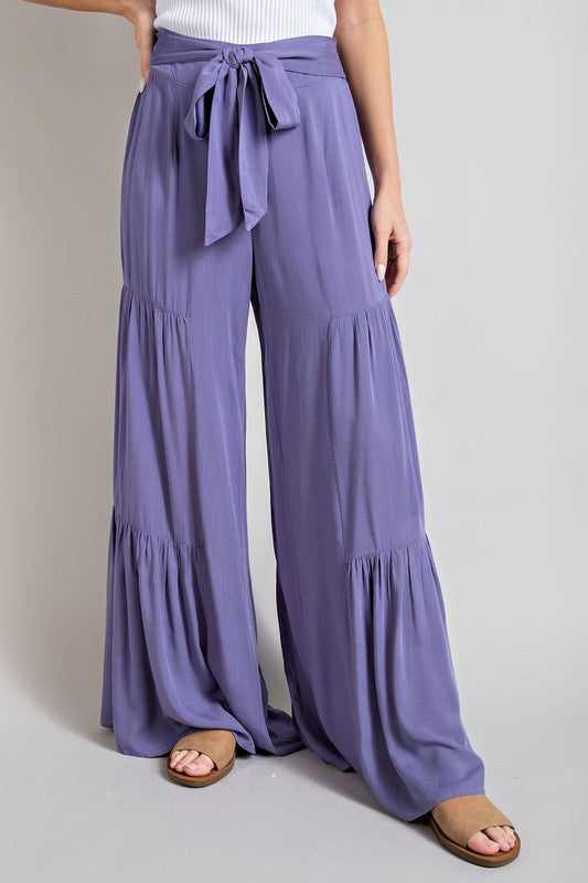 Casual Tiered Wide Leg Pants