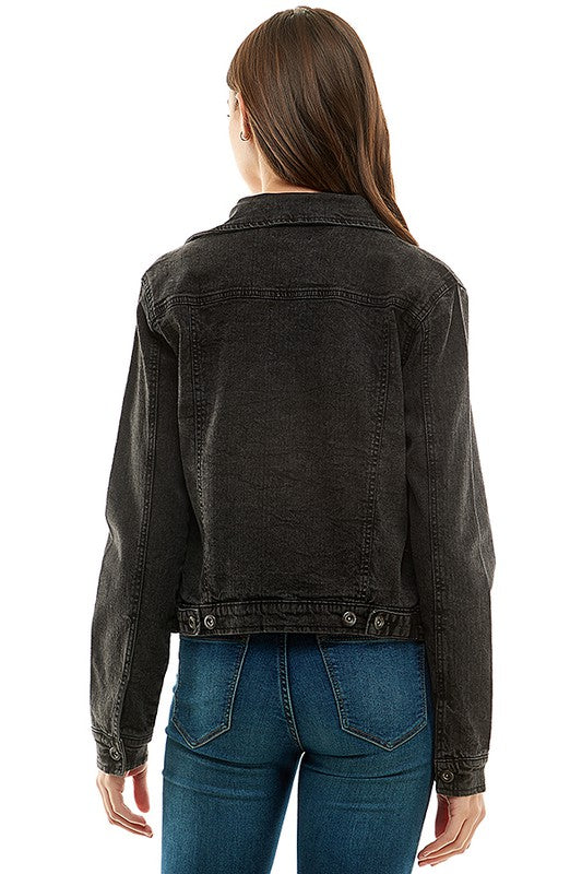 Denim Jacket | Spandex  Ladies  Casual Jean Jacket