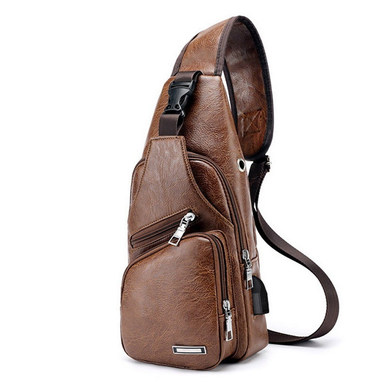 Men USB Charging Shoulder Bag |Travel Crossbody Bag