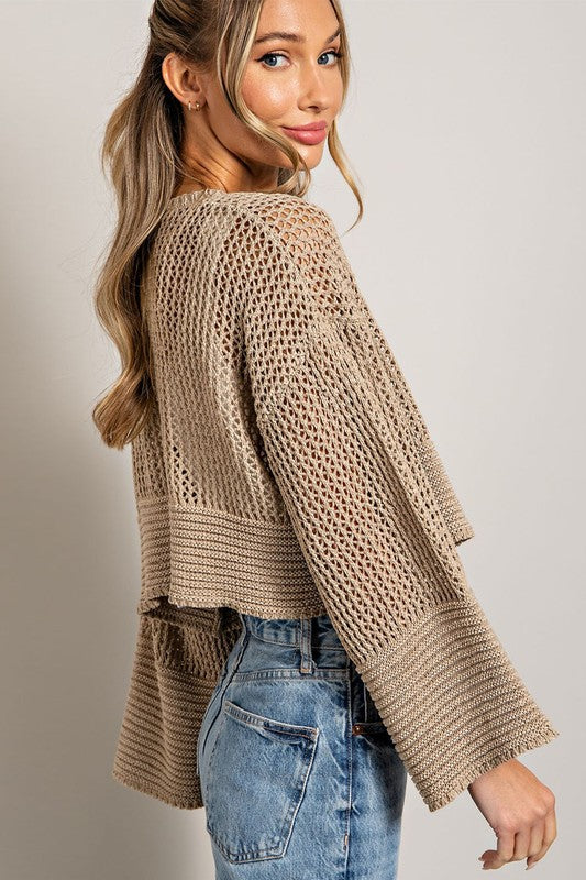 Fall Cardigan | Eyelet Knit Cardigan