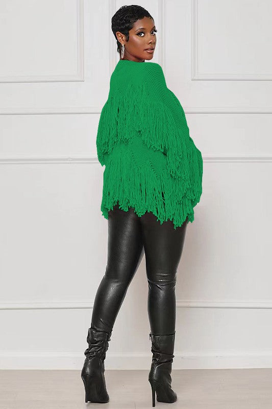 Fall  Fashion Sweater with Fringes