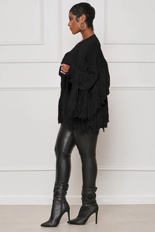 Fall  Fashion Sweater with Fringes