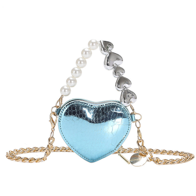 Mini Heart and Pearls Purse | Fashion Chain Heart Purse