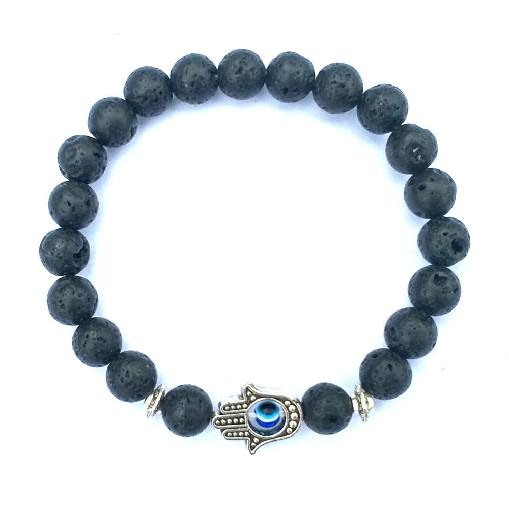 Bergamot evil eye stone bracelet