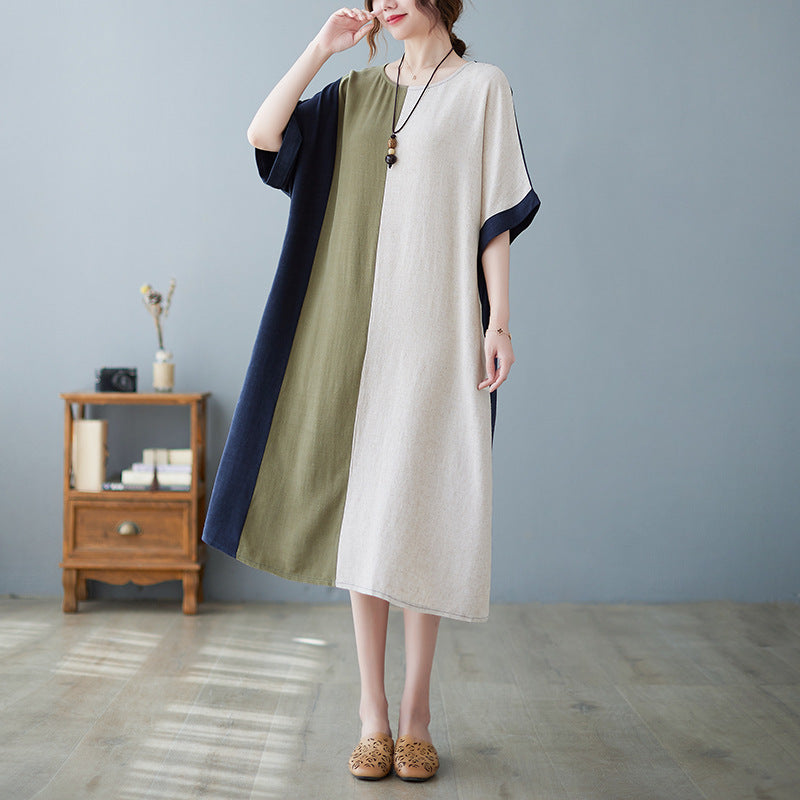 Cotton And Linen Loose Paneled Dress