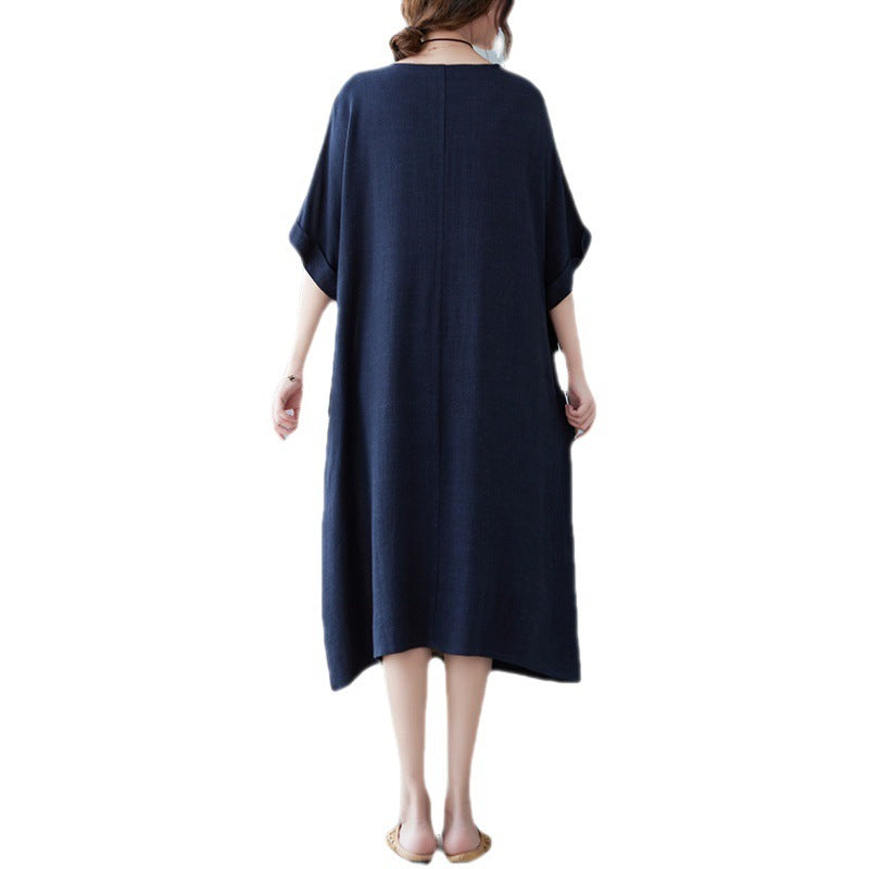 Cotton And Linen Loose Paneled Dress