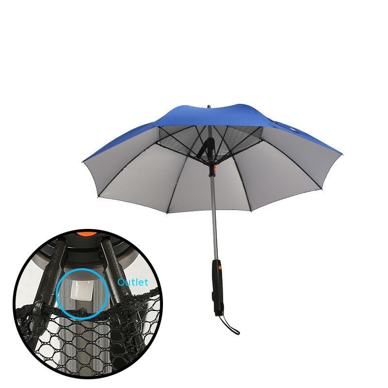 Cooling Spray Sun Umbrella With built in Fan And Water Sprinkler