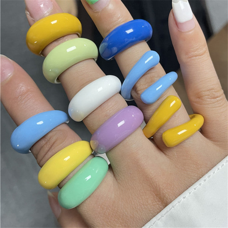 Handmade Solid Colors Oil Rings