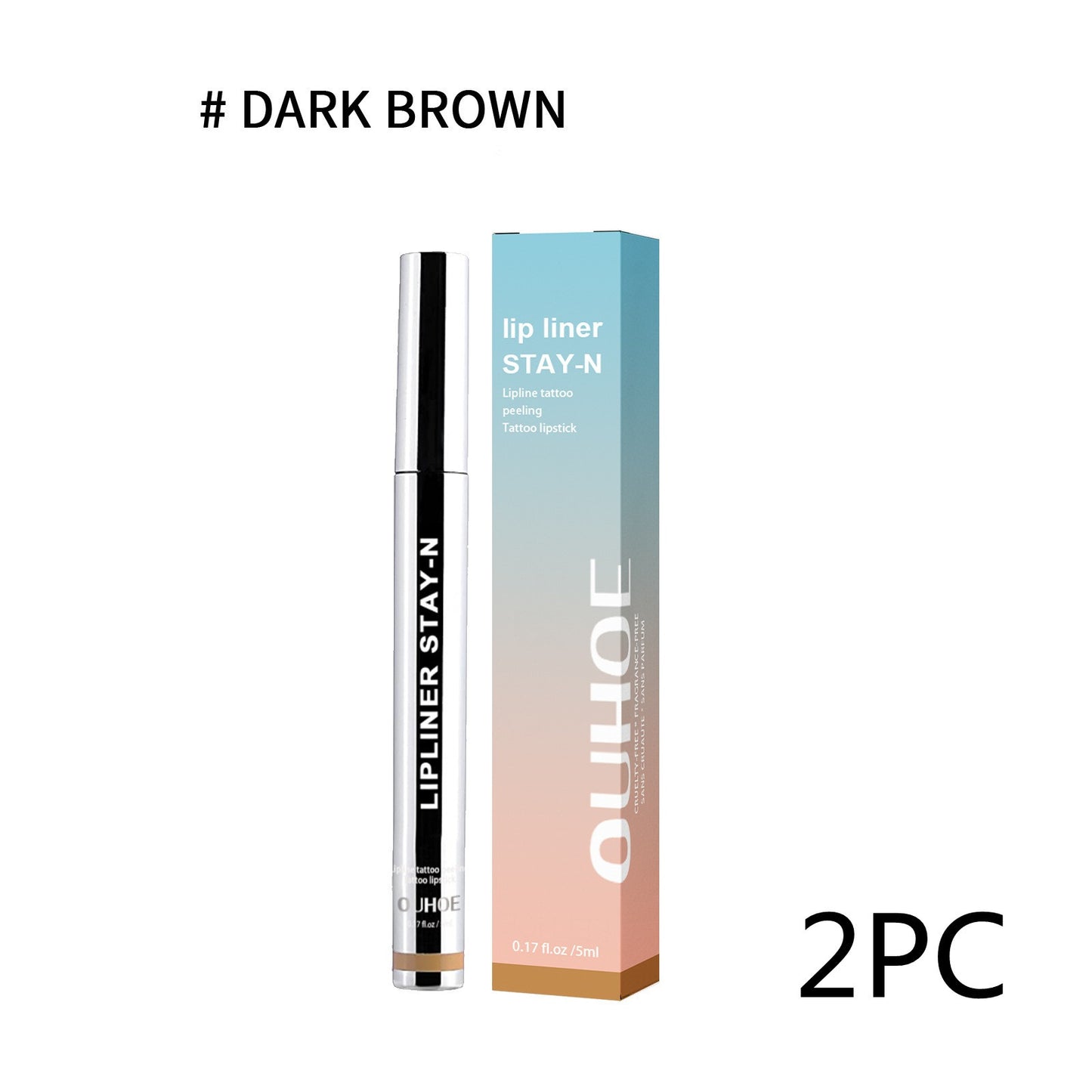 Plump Effect Lip Liner | Brown Waterproof Long Lasting Plump Soft Lip Gloss