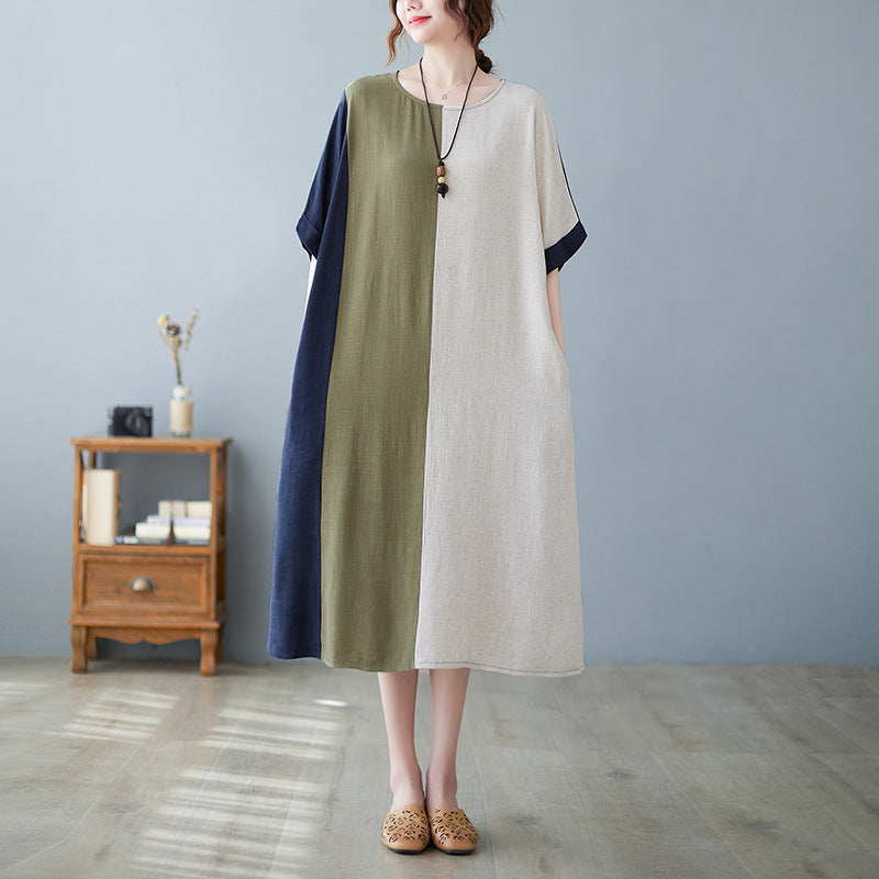 Cotton And Linen Loose Paneled Dress