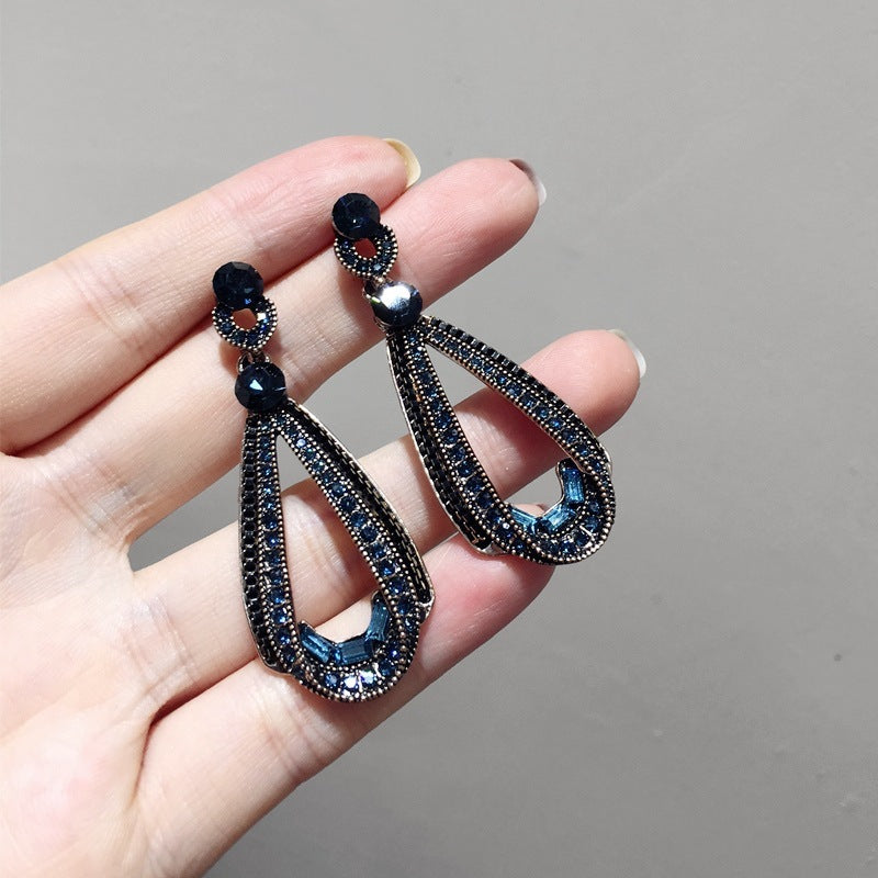 Customs Diamond  Water Drop Earrings