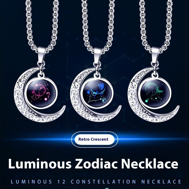 Zodiac Signs Moon Necklace