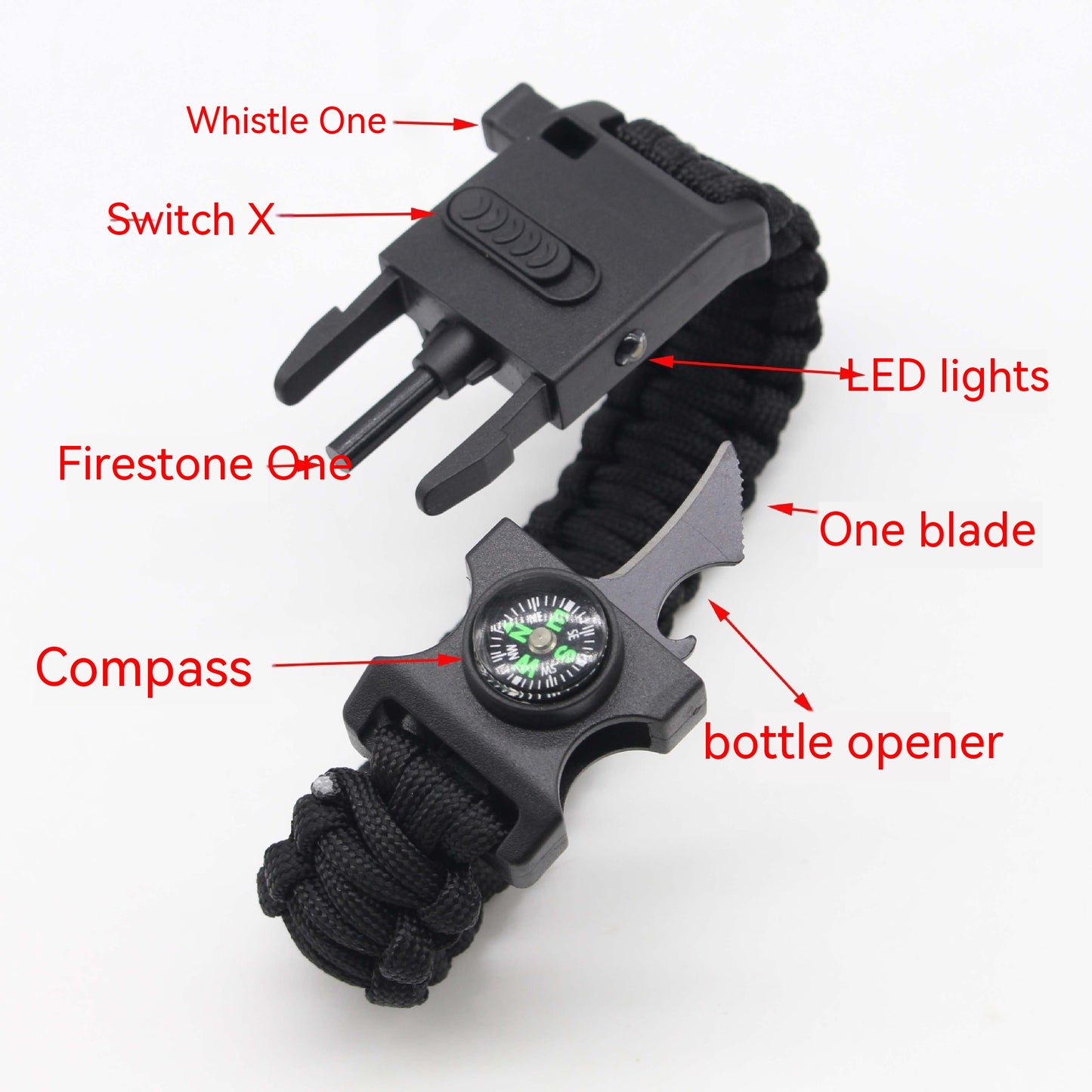 Outdoor Multifunctional Paracord Bracelet Lighting Lamp