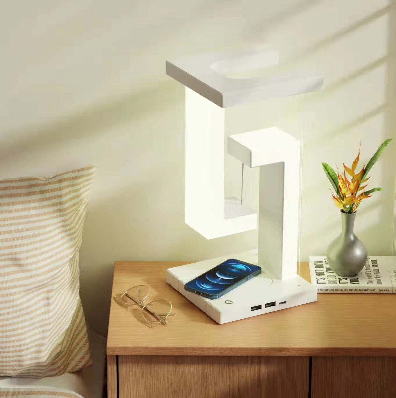 Wireless Charging Table for Smart Phones- Lamp Balance Lamp Floating For Home Bedroom