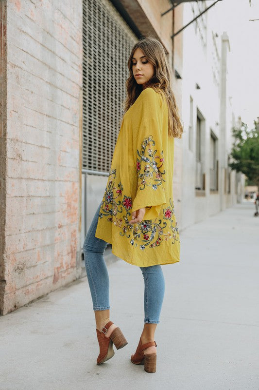 Floral Thin Kimono Long Cardigan