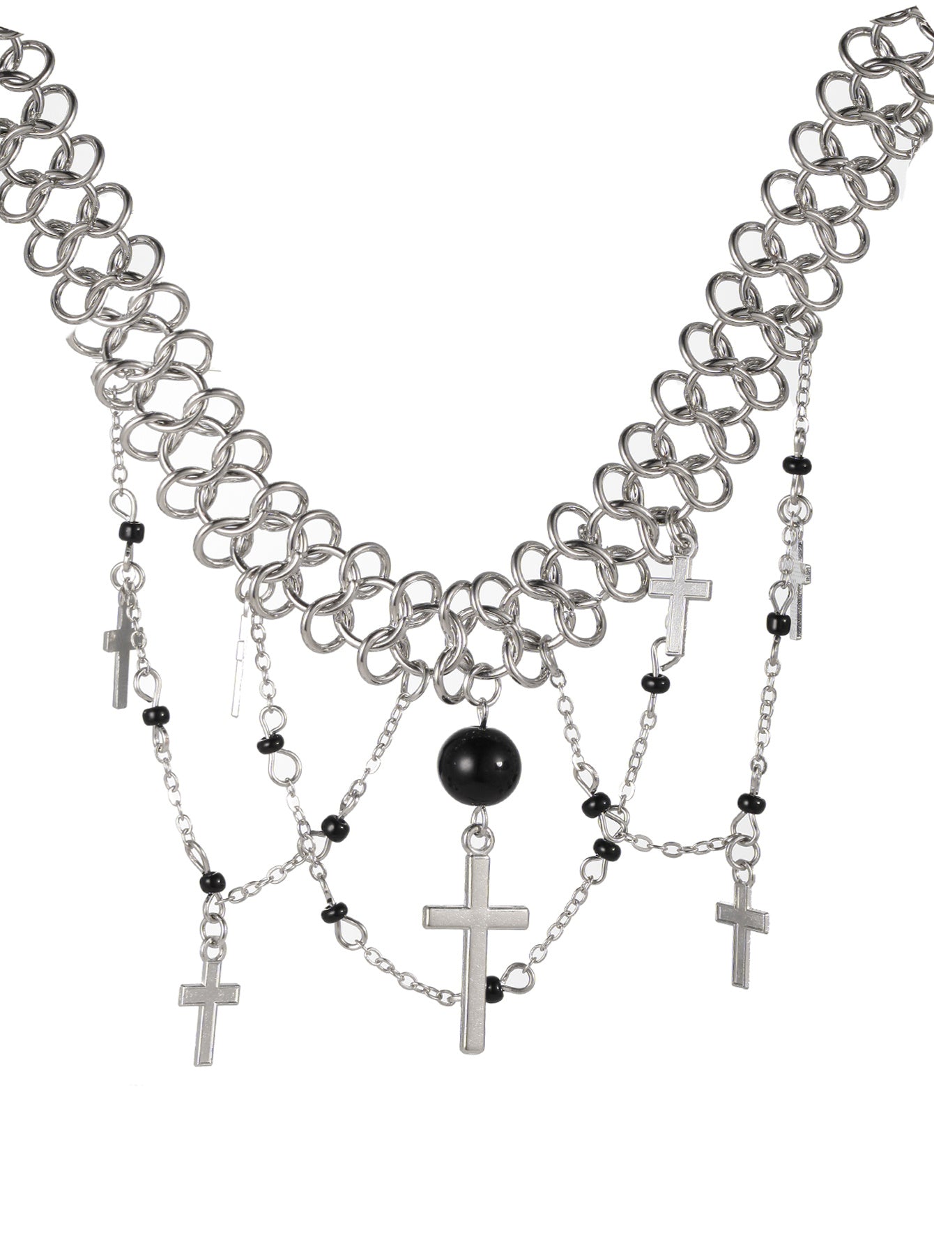 Punk Rock Metal Cross Chain