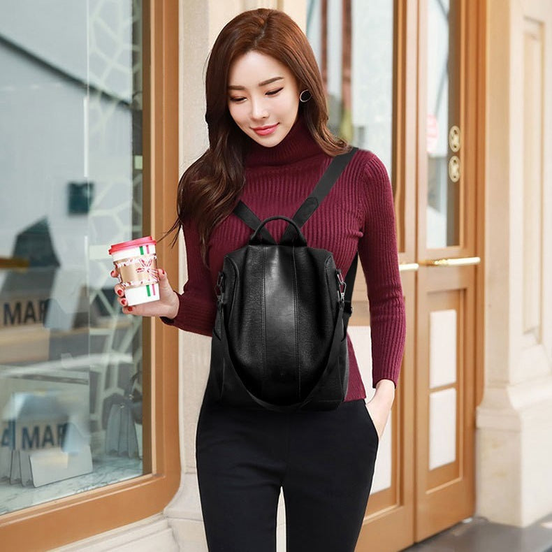 Women's Solid Color Tone Fashion Backpack