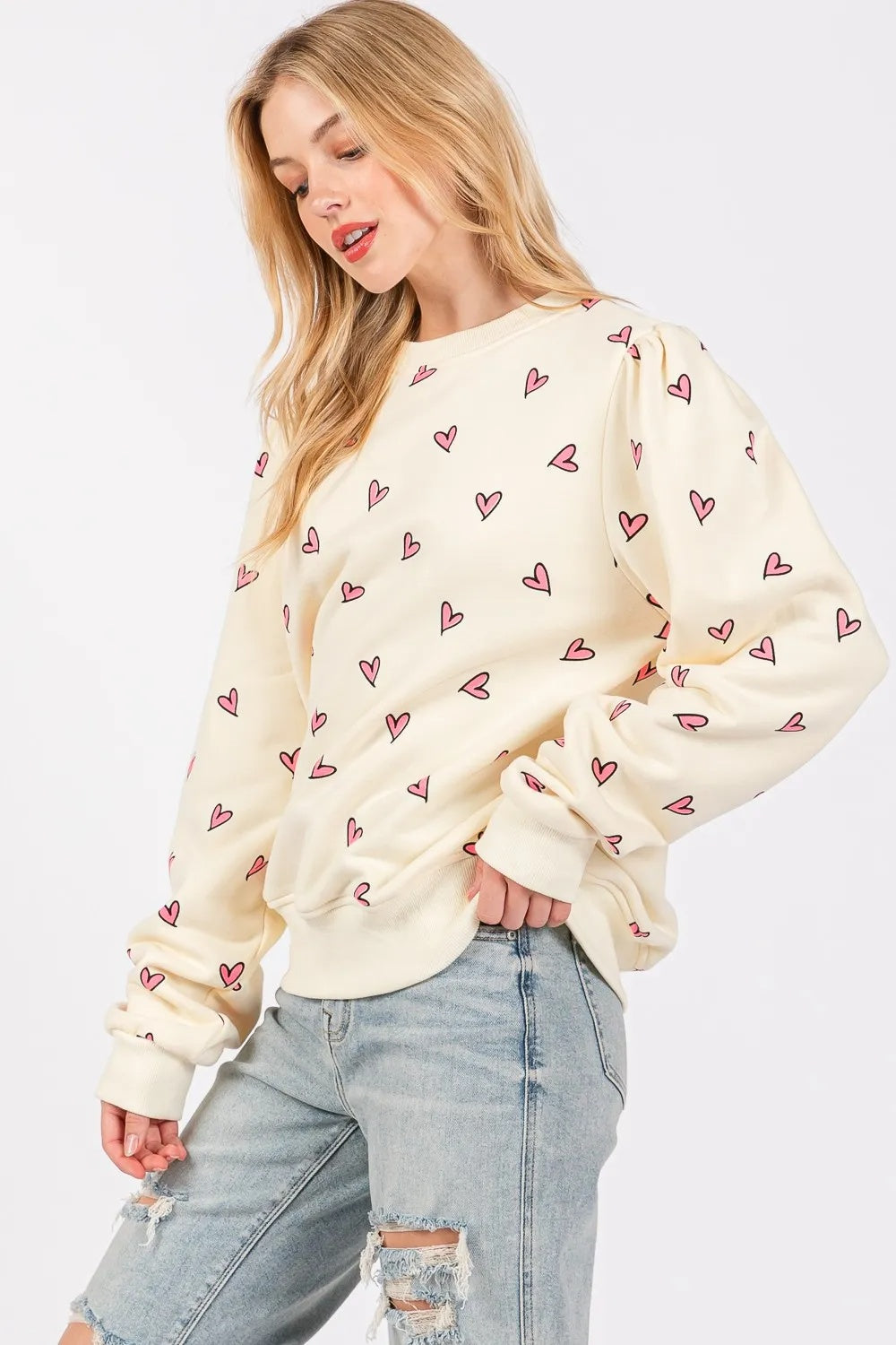 SAGE Heart Printed Sweatshirt