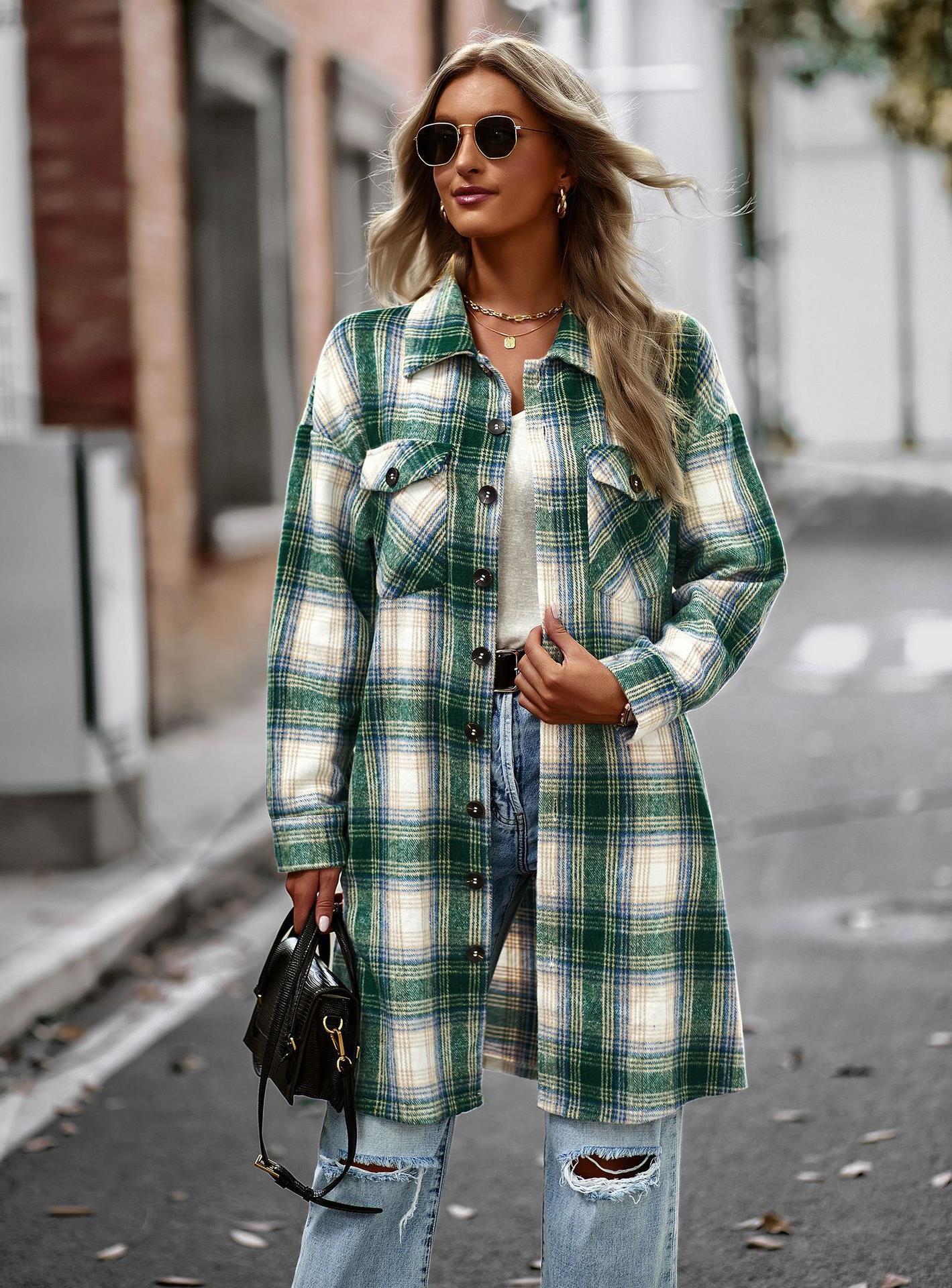 Long Plaid Cardigan