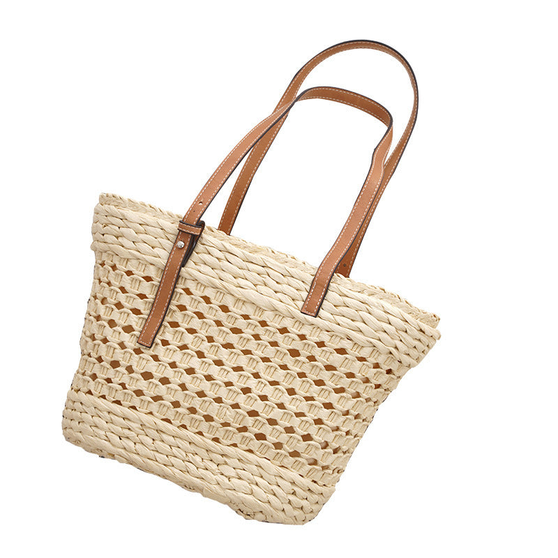 Urban Woman Straw Basket Bag | Garden Purse Veggie Bag | Country Style Purse