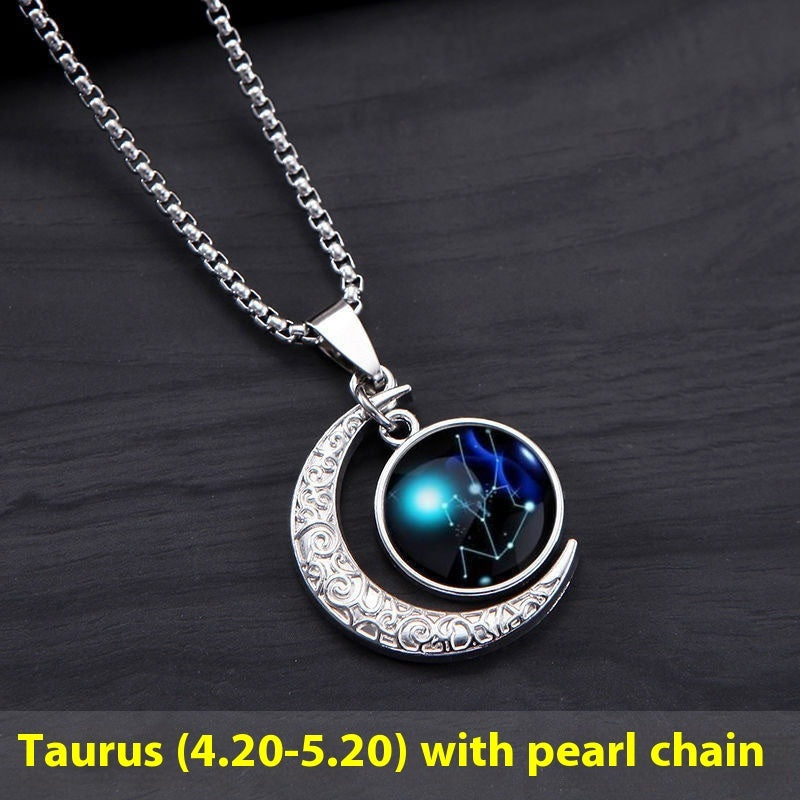 Zodiac Signs Moon Necklace