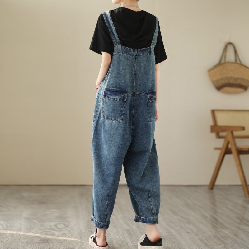 Denim Casual Overalls