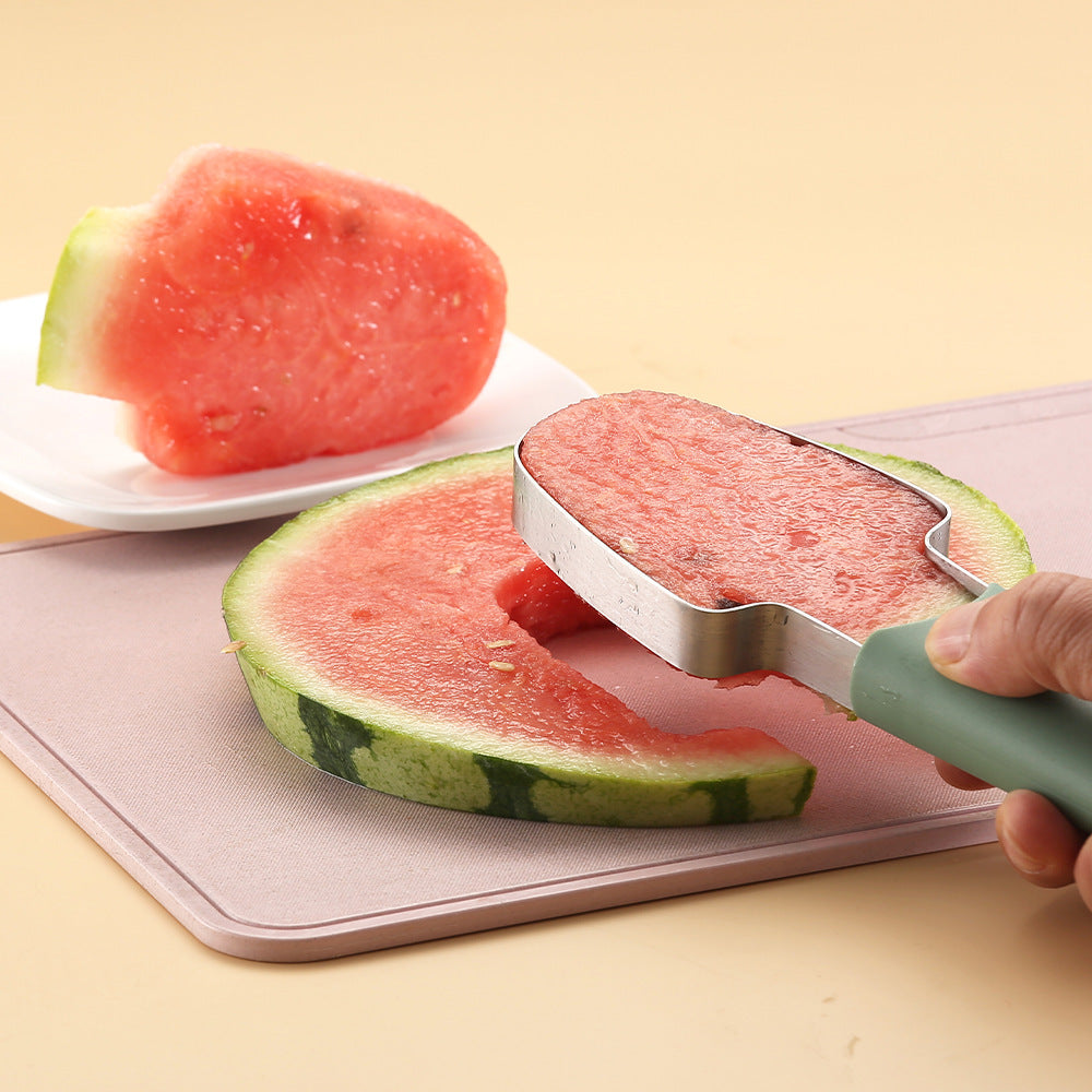 Kitchen Three-in-one Stainless Steel Fruit Cutting Gadget | Watermelon Shape Cutter | Chefs Favorite