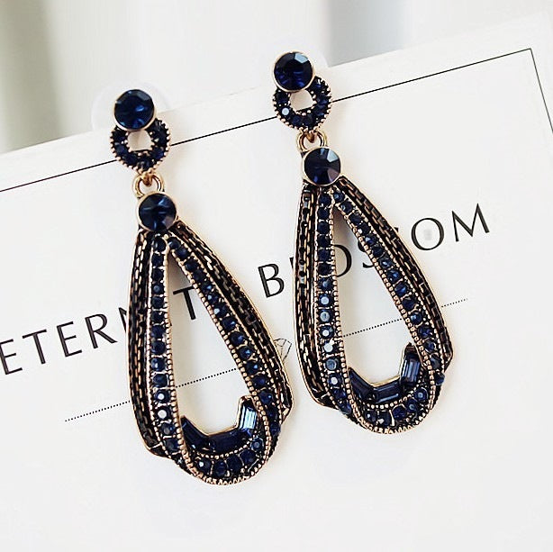 Customs Diamond  Water Drop Earrings