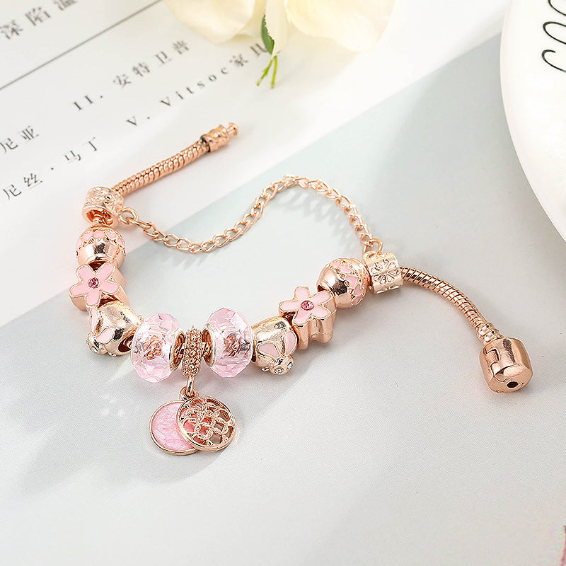 Women's Love Geometric Rose Gold Bracelet