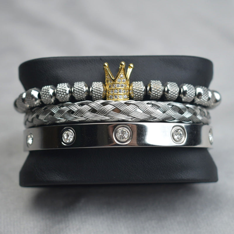 Pineapple Ball Crown Twist Bracelet Set