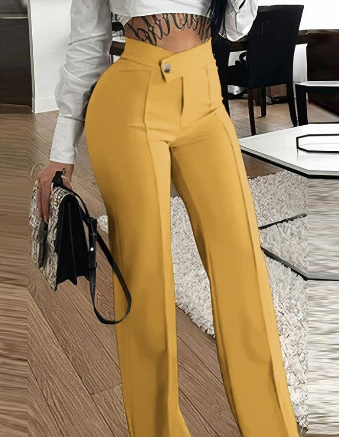 Fashion Solid Color Pants Wide Leg